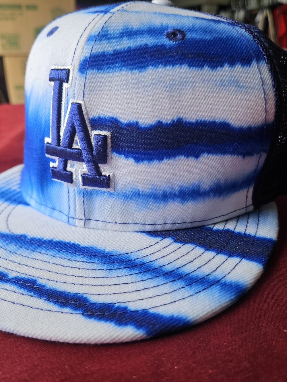 LA Los Angeles Dodgers Tie Dye Hat Cap Blue Tie Dye New Era Snapback MLB RARE!